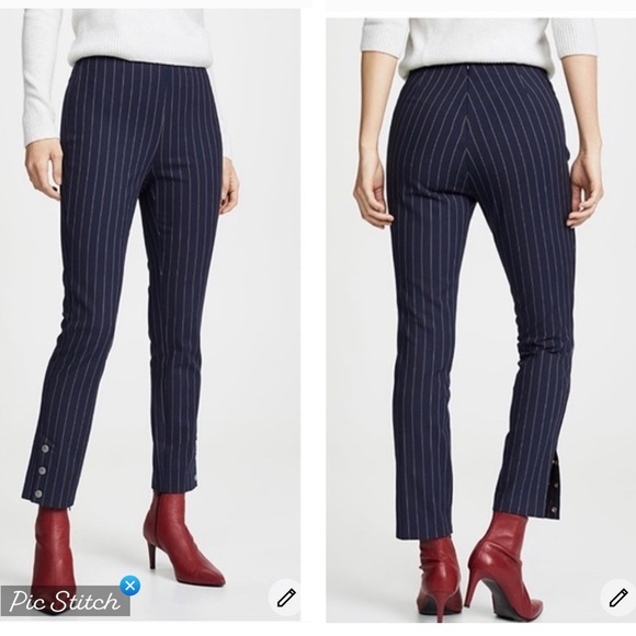 Rag & Bone Simone Snap Pants Navy Stripe
